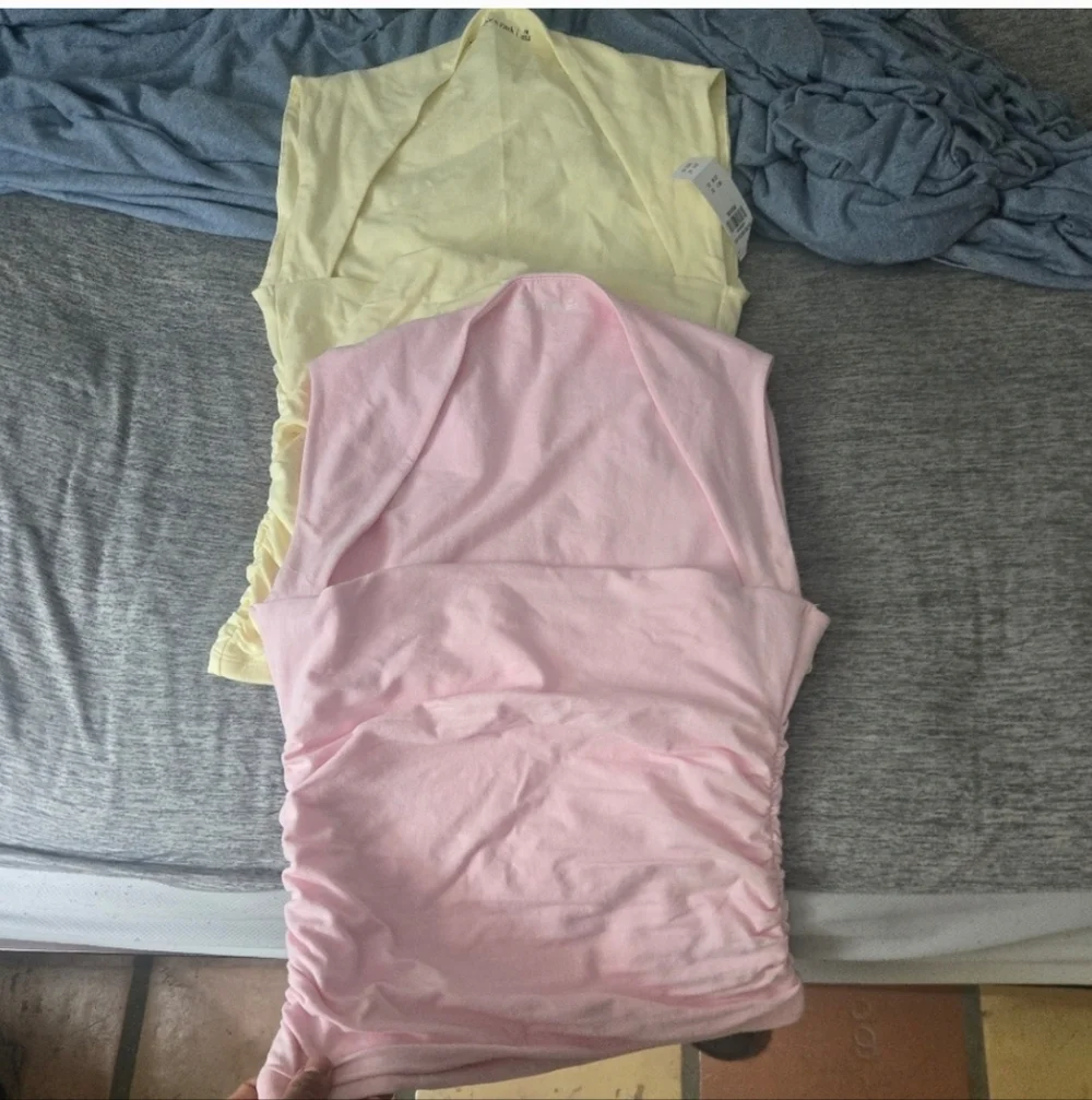 Abercrombie & Fitch Yellow & Pink Sleeveless Tops. Two Tops For The Price One. - Picture 2 of 5